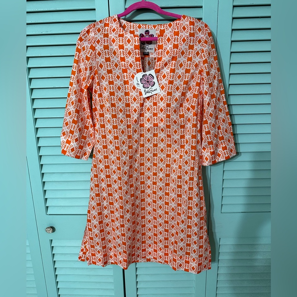 Skylar Rose Orange Printed Shift Dress